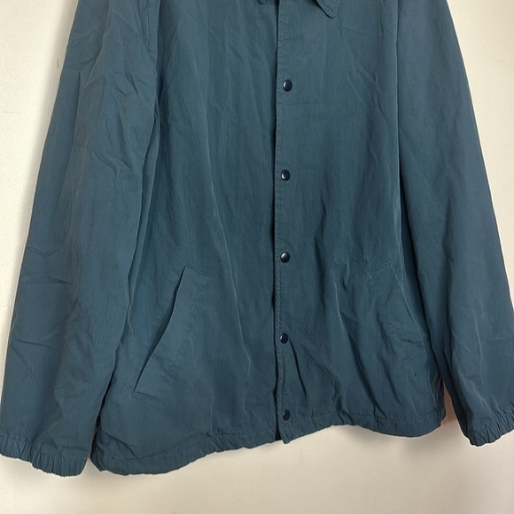 GAP Nylon Snap Button Point Collar Lightweight Navy Blue Coach Jacket - Picture 8 of 13